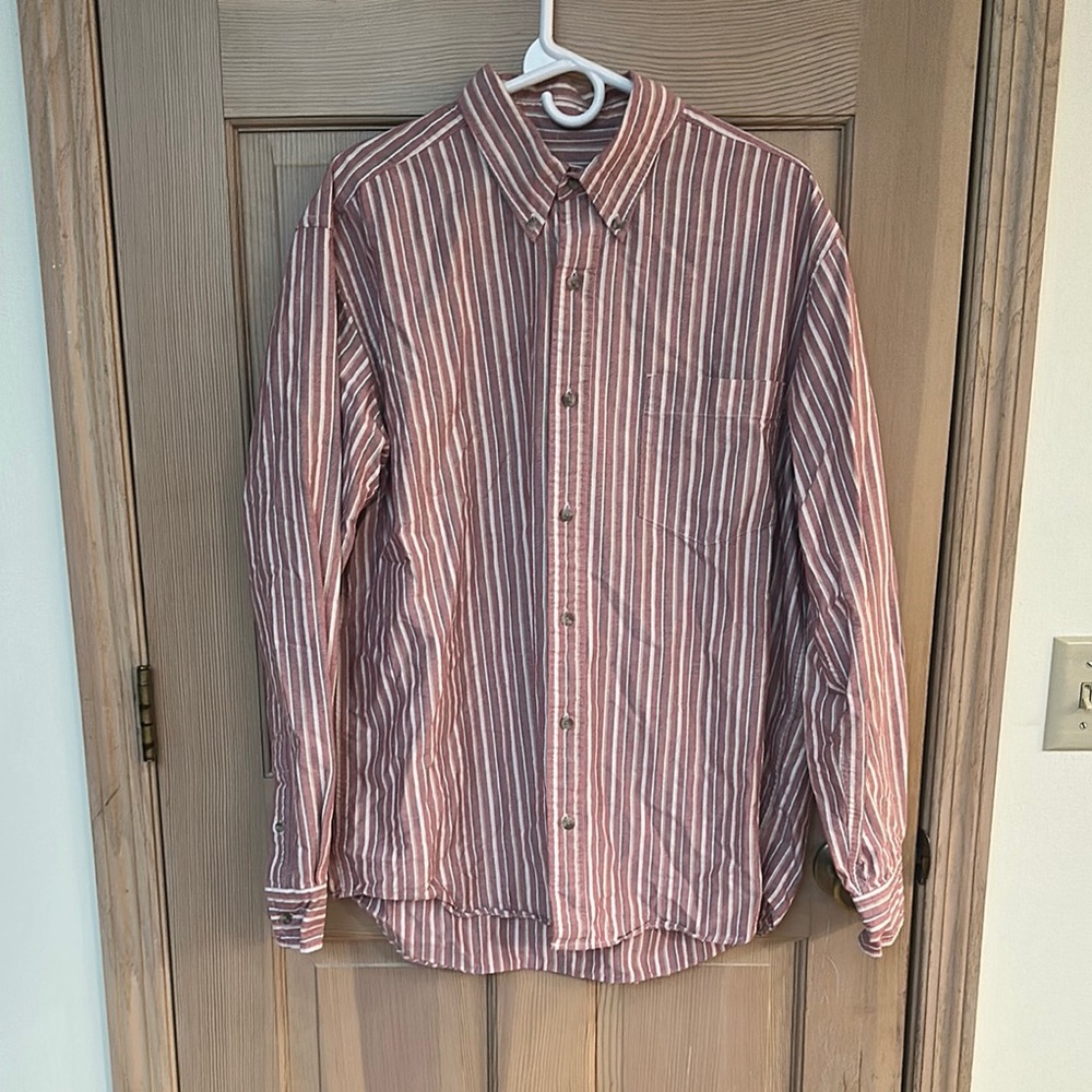 Striped Men's Shirt -Red and White